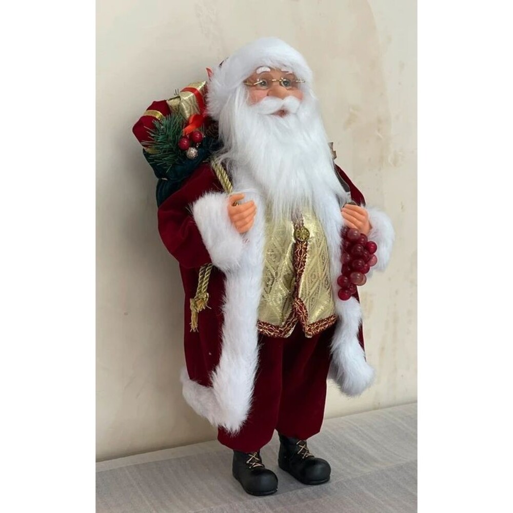 Wine Santa Claus Figurine 15.5" Christmas Standing Decor - Picture 4 of 11